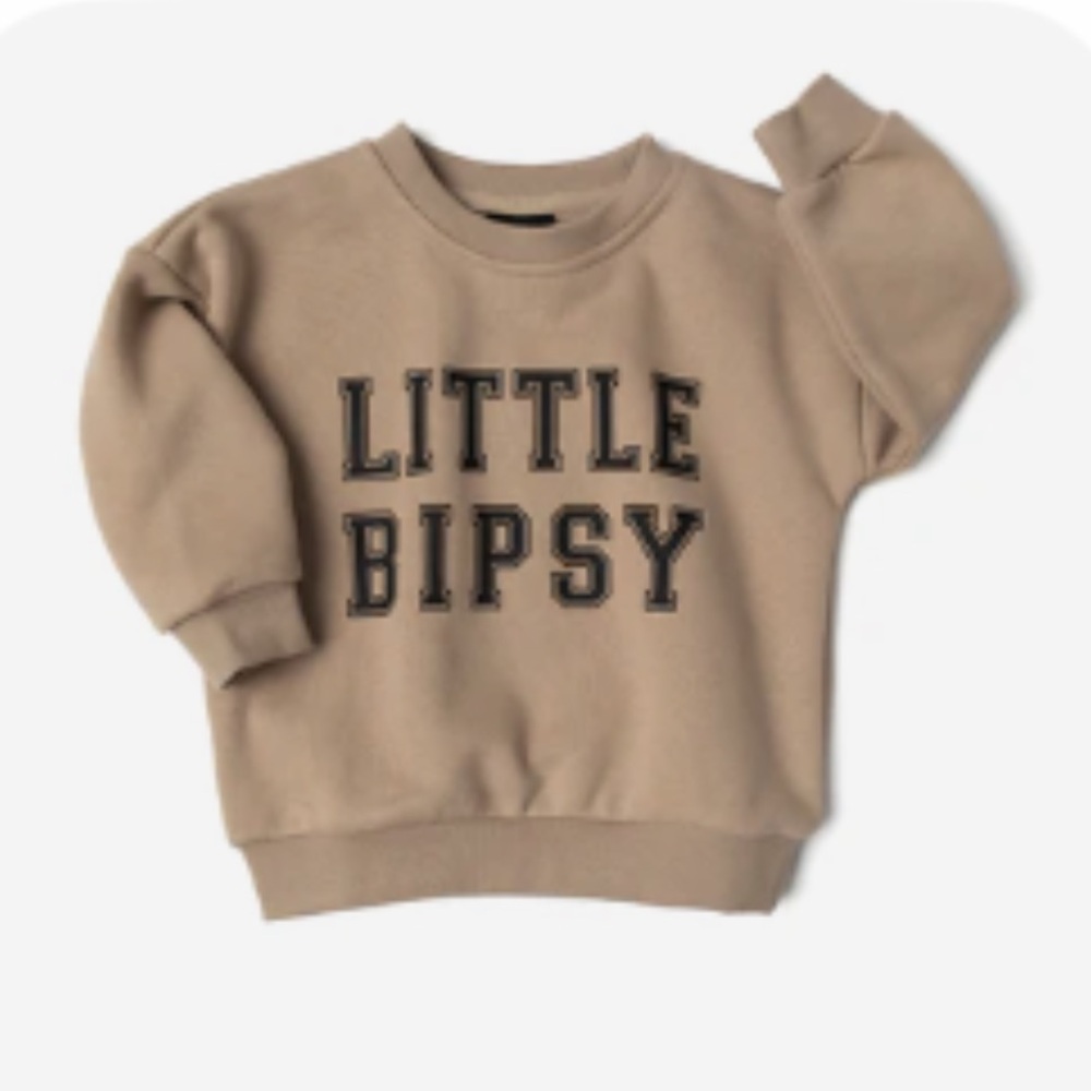 Little Bipsy Tan Collegiate Crewneck Size 3-6 Months New NWT